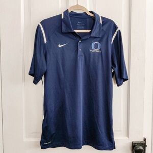 Nike Navy Blue O Oregon Football Polo Shirt - Medium